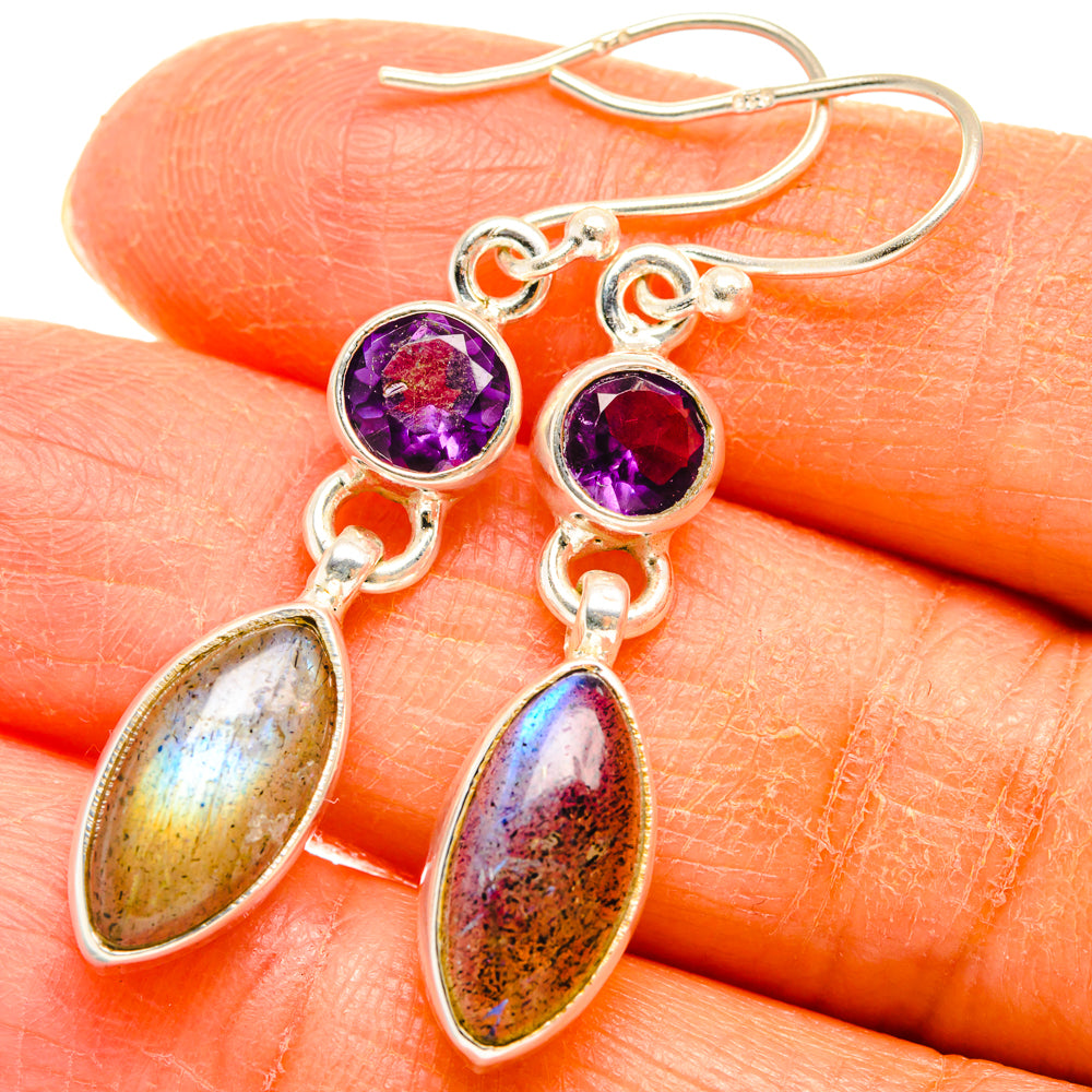 Labradorite Earrings handcrafted by Anasilvercos - EARR427444