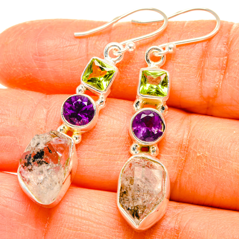 Herkimer Diamond Earrings handcrafted by Anasilvercos - EARR427466