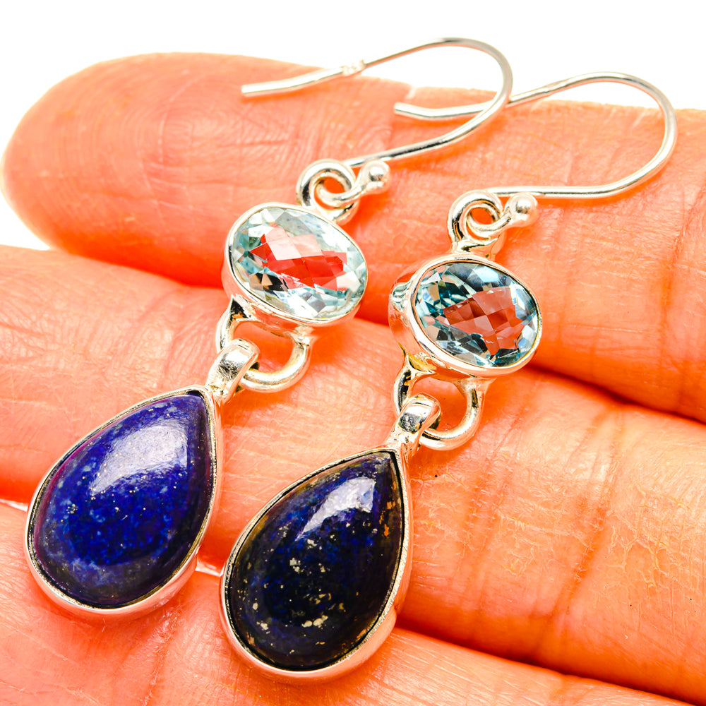 Lapis Lazuli Earrings handcrafted by Anasilvercos - EARR427503