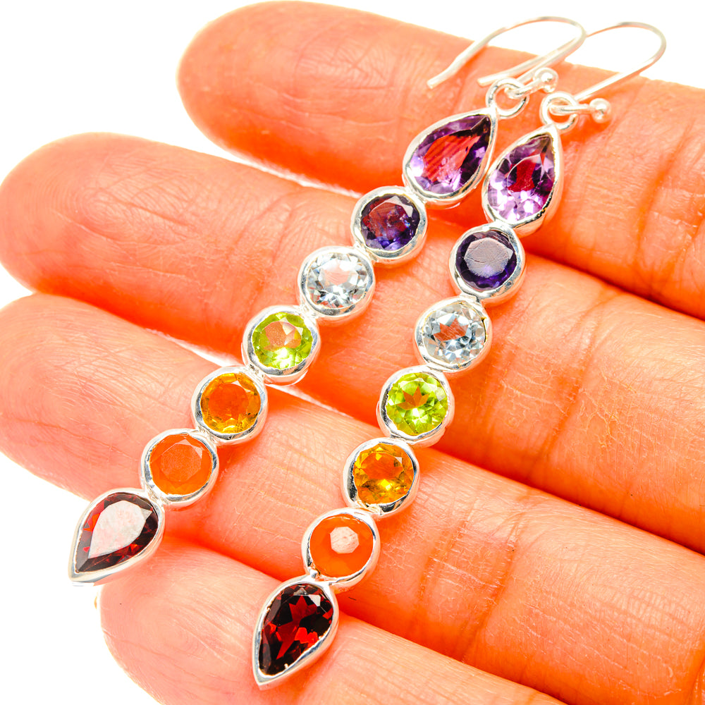 Rainbow Chakra Earrings handcrafted by Anasilvercos - EARR427517