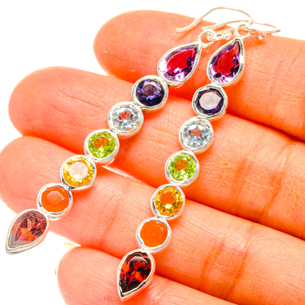Rainbow Chakra Earrings handcrafted by Anasilvercos - EARR427536