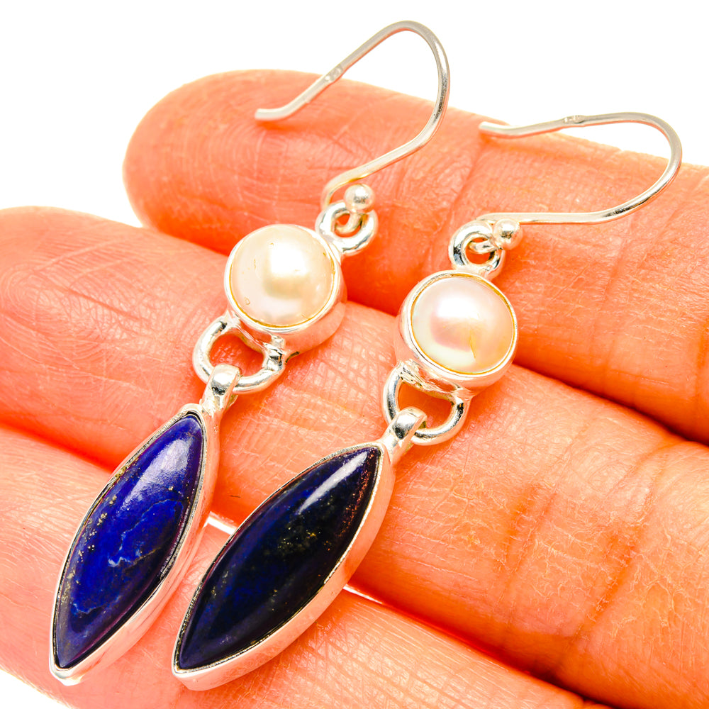 Lapis Lazuli Earrings handcrafted by Anasilvercos - EARR427566