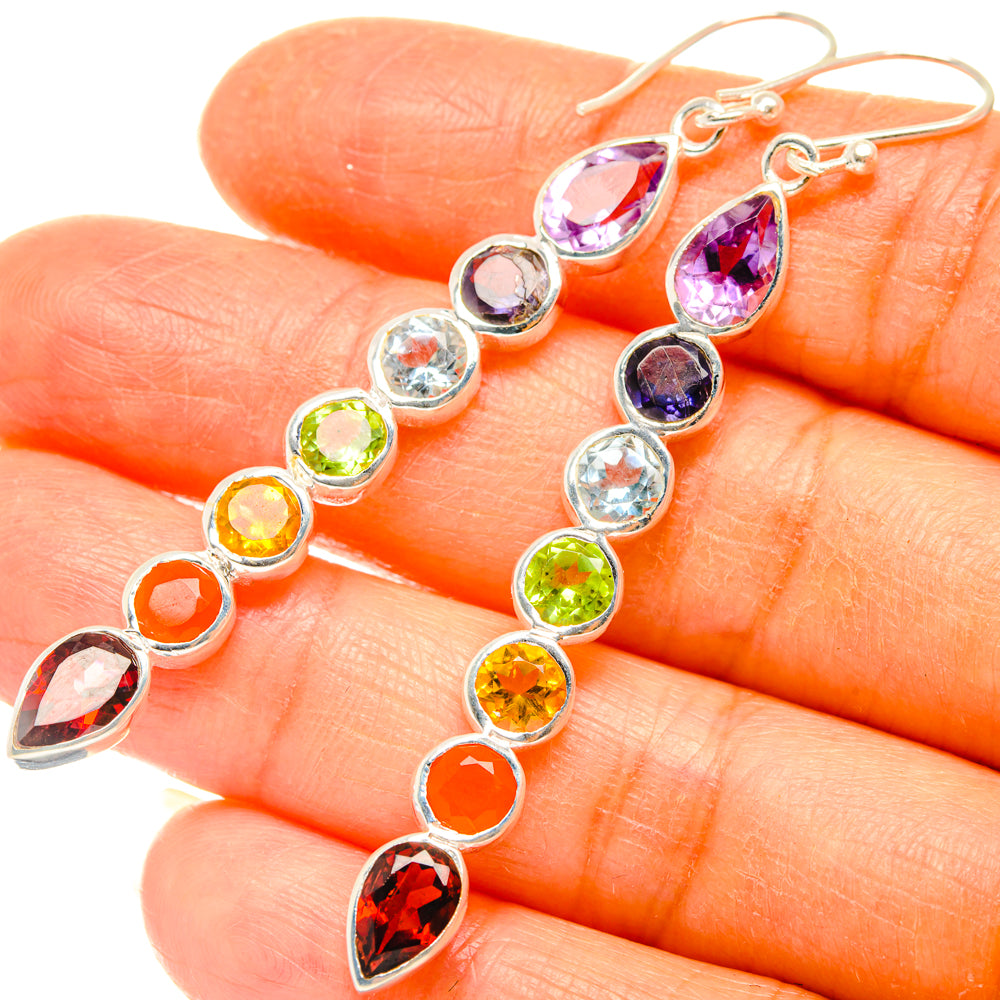 Rainbow Chakra Earrings handcrafted by Anasilvercos - EARR427582