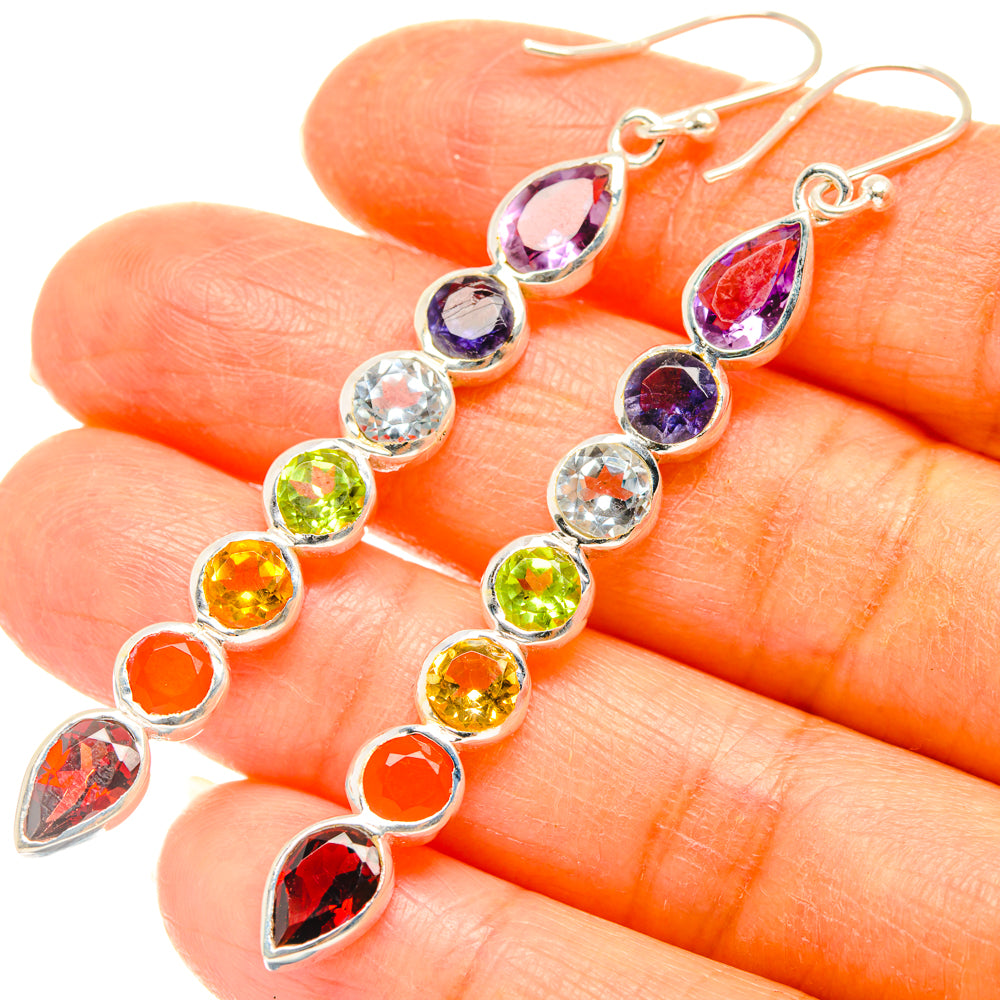 Rainbow Chakra Earrings handcrafted by Anasilvercos - EARR427586