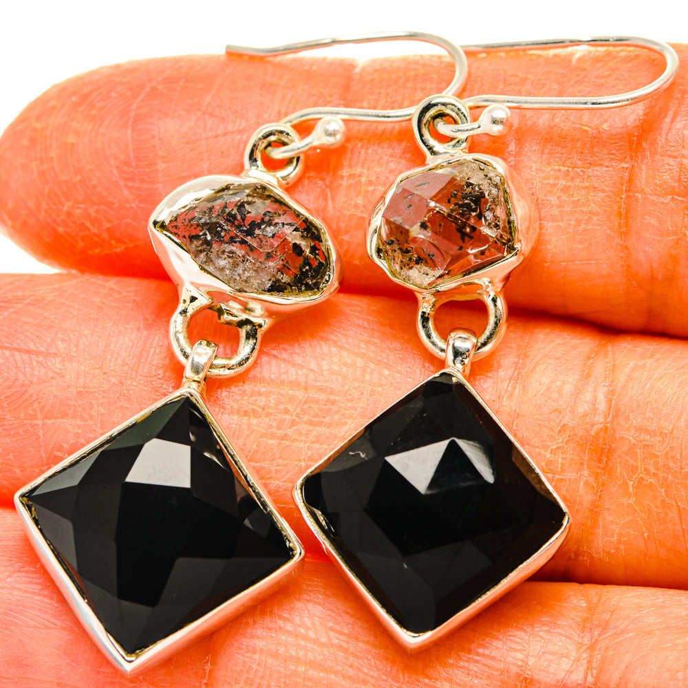 Black Onyx Earrings handcrafted by Anasilvercos - EARR427618