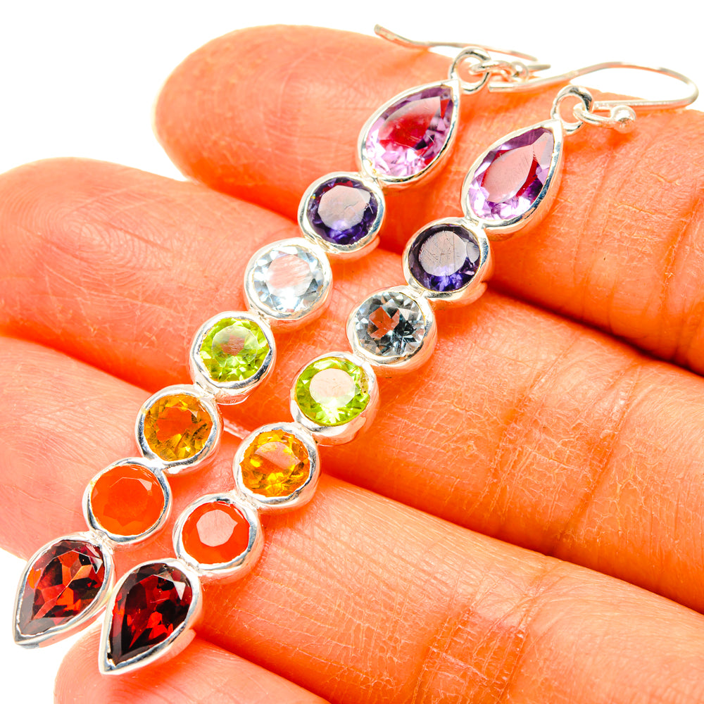 Rainbow Chakra Earrings handcrafted by Anasilvercos - EARR427632