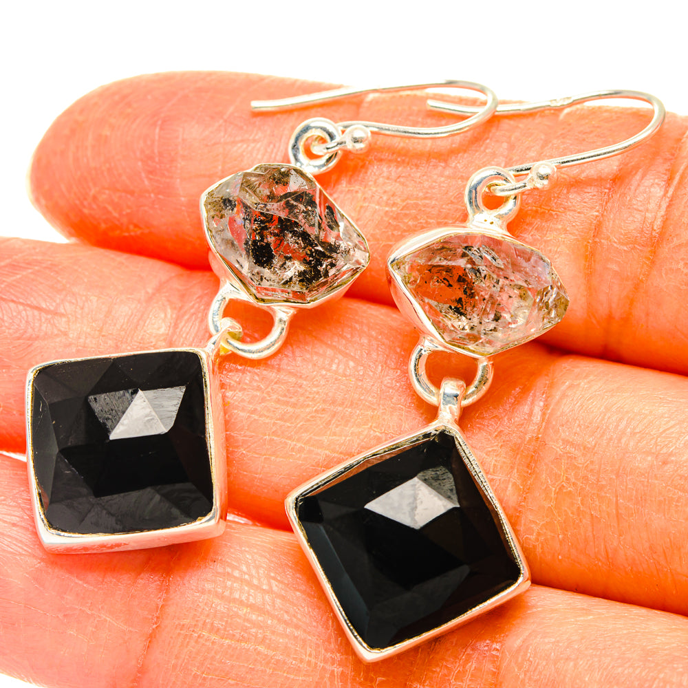 Black Onyx Earrings handcrafted by Anasilvercos - EARR427640