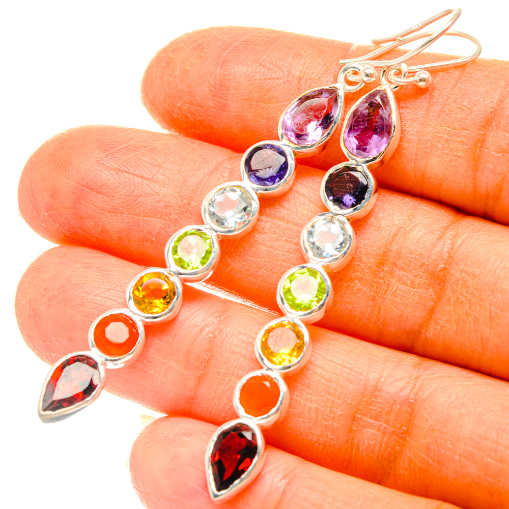 Rainbow Chakra Earrings handcrafted by Anasilvercos - EARR427661