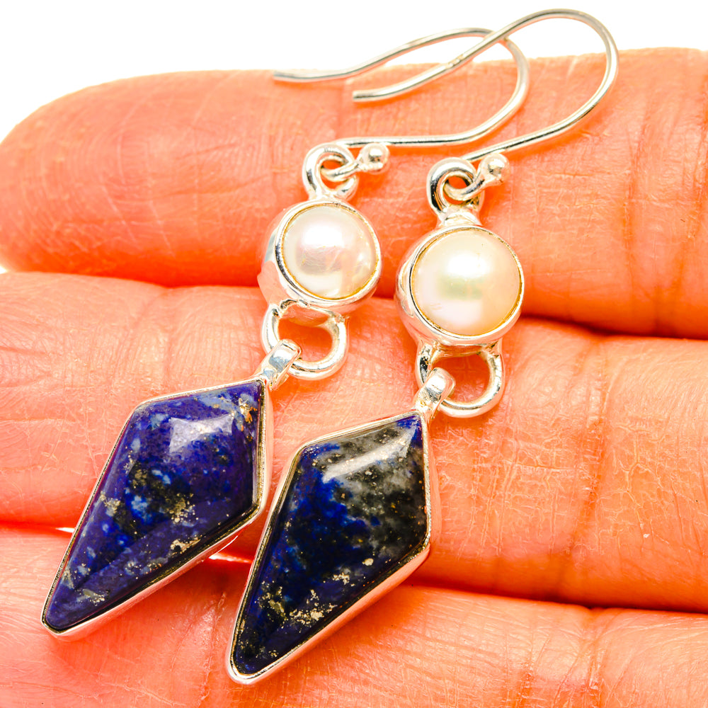 Lapis Lazuli Earrings handcrafted by Anasilvercos - EARR427668