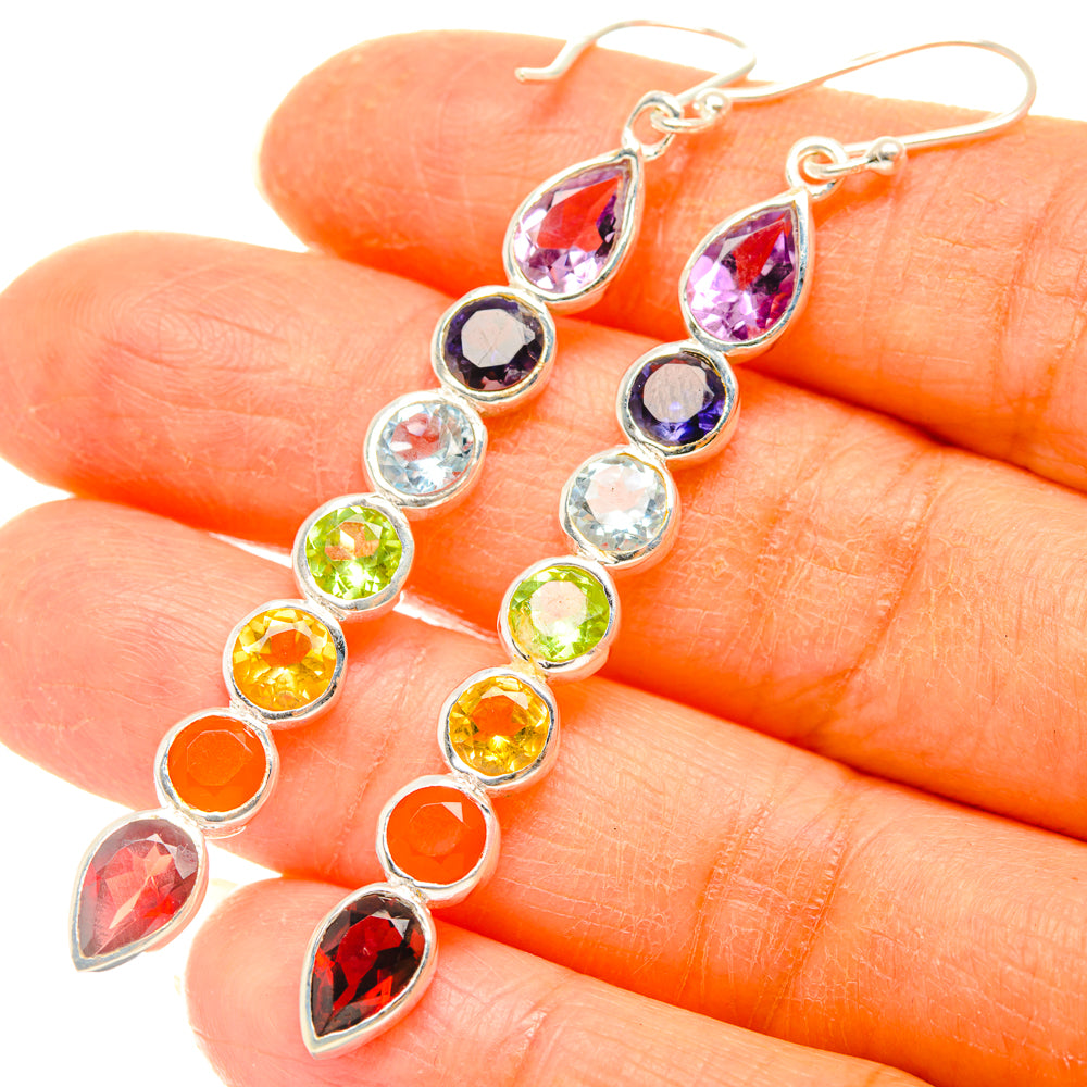 Rainbow Chakra Earrings handcrafted by Anasilvercos - EARR427686