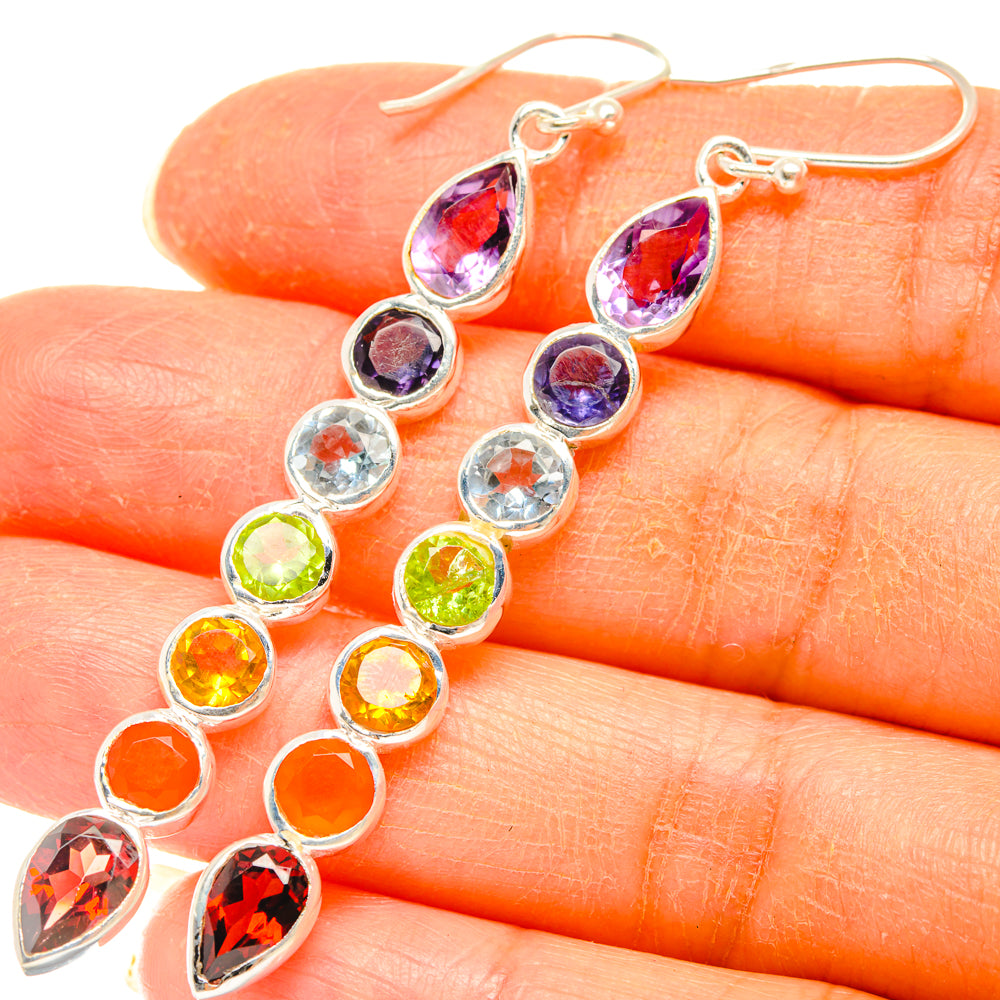 Rainbow Chakra Earrings handcrafted by Anasilvercos - EARR427696