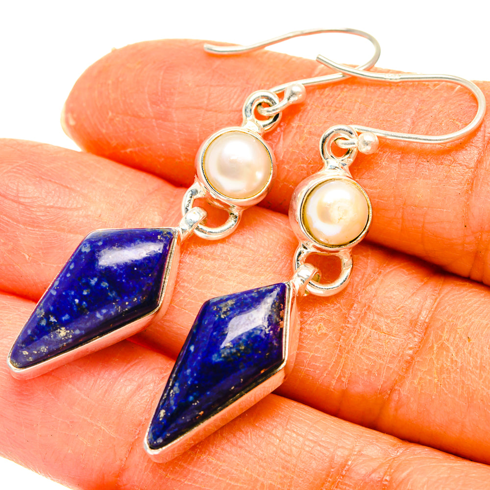 Lapis Lazuli Earrings handcrafted by Anasilvercos - EARR427756