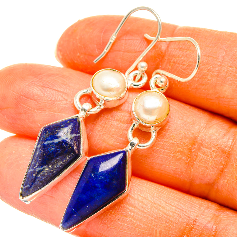Lapis Lazuli Earrings handcrafted by Anasilvercos - EARR427764