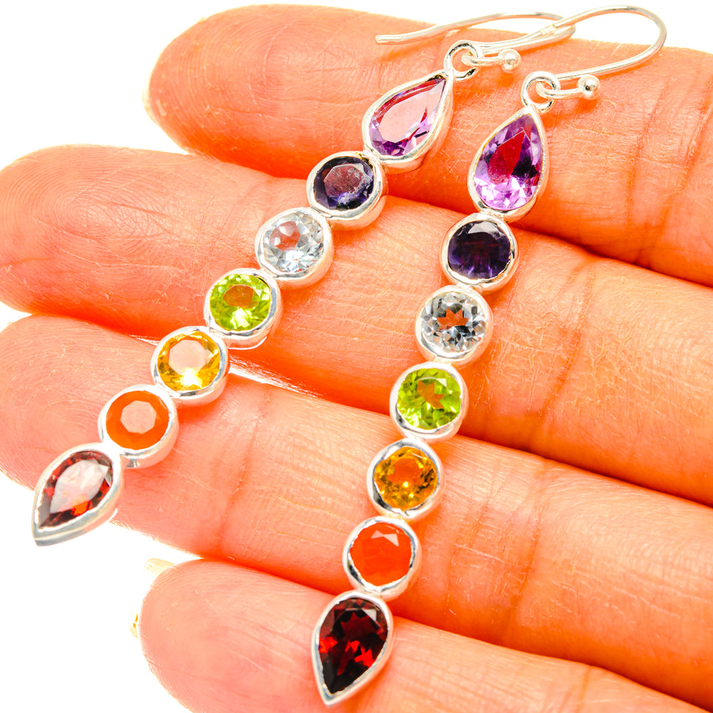 Rainbow Chakra Earrings handcrafted by Anasilvercos - EARR427768