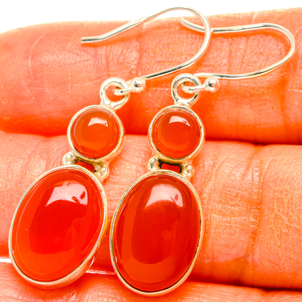 Carnelian Earrings handcrafted by Anasilvercos - EARR427804