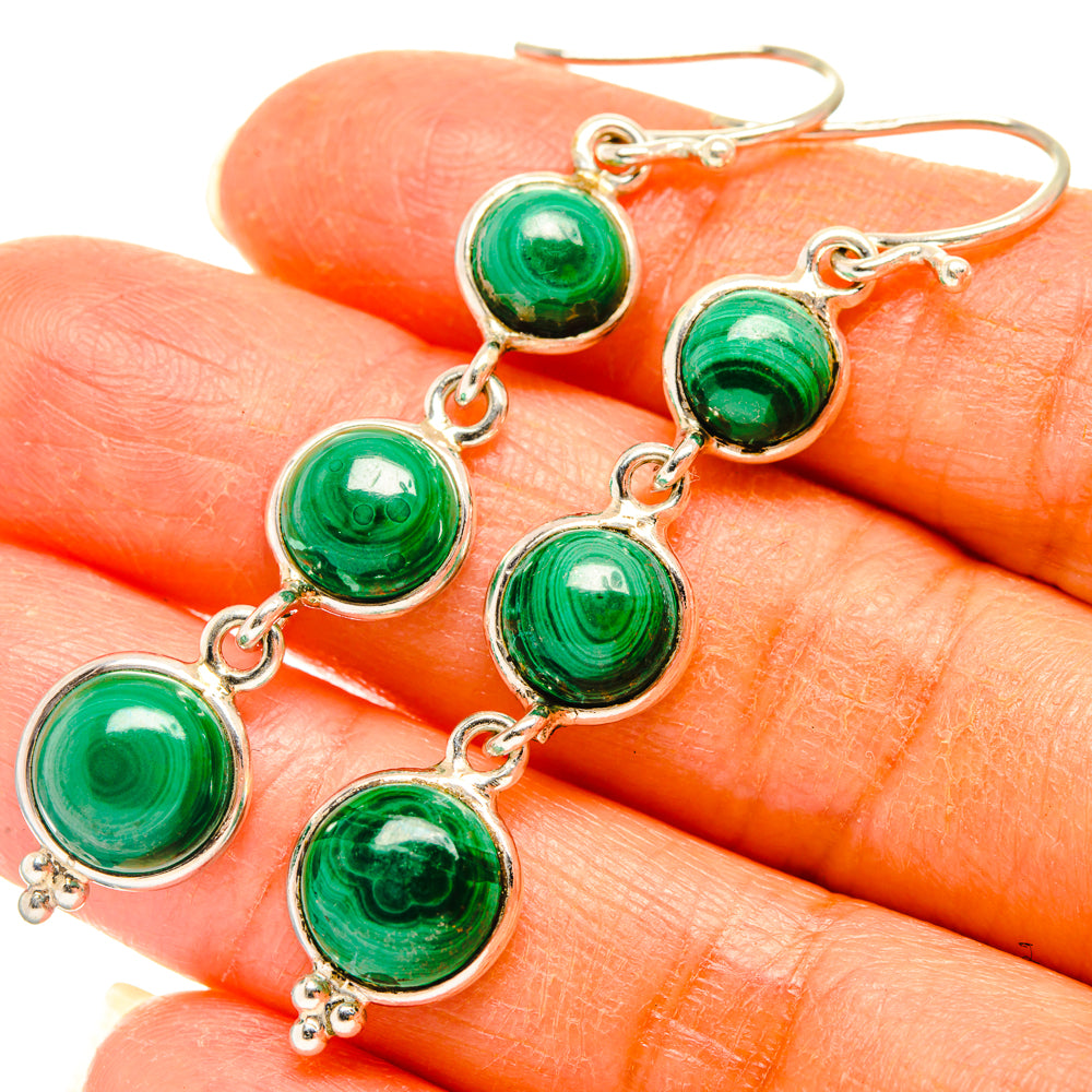 Malachite Earrings handcrafted by Anasilvercos - EARR427810