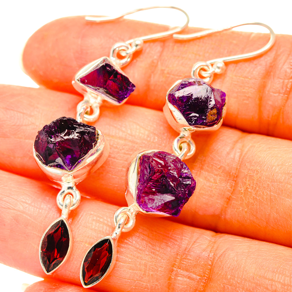 Amethyst Earrings handcrafted by Anasilvercos - EARR427815