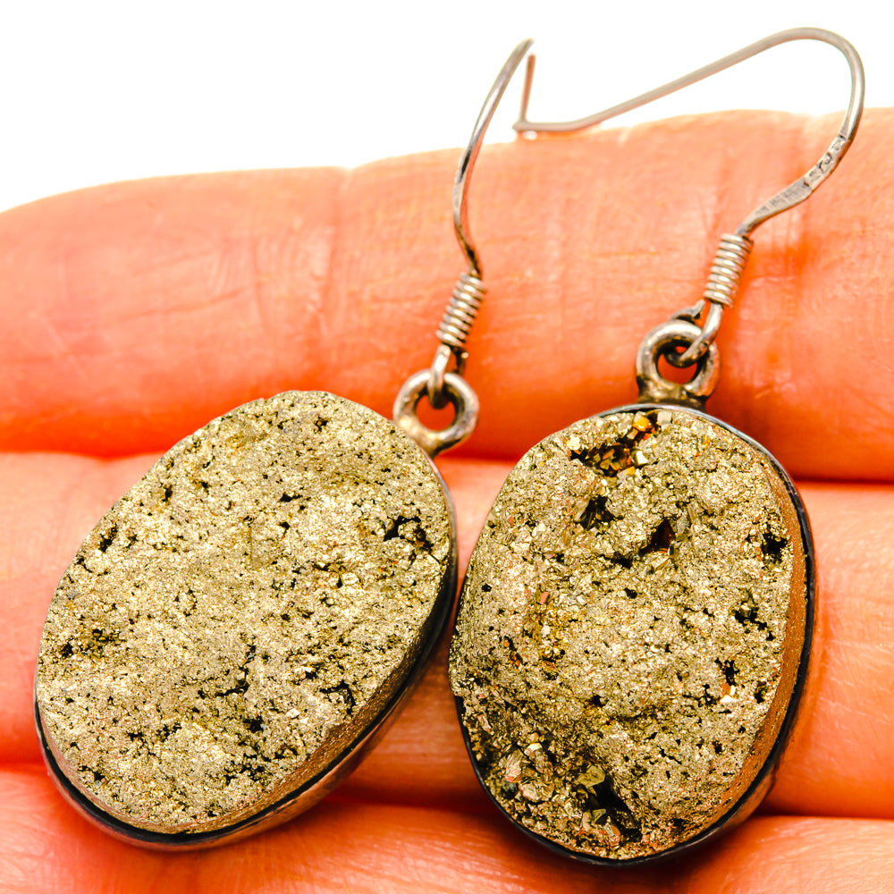 Pyrite Agate Earrings handcrafted by Anasilvercos - EARR427819