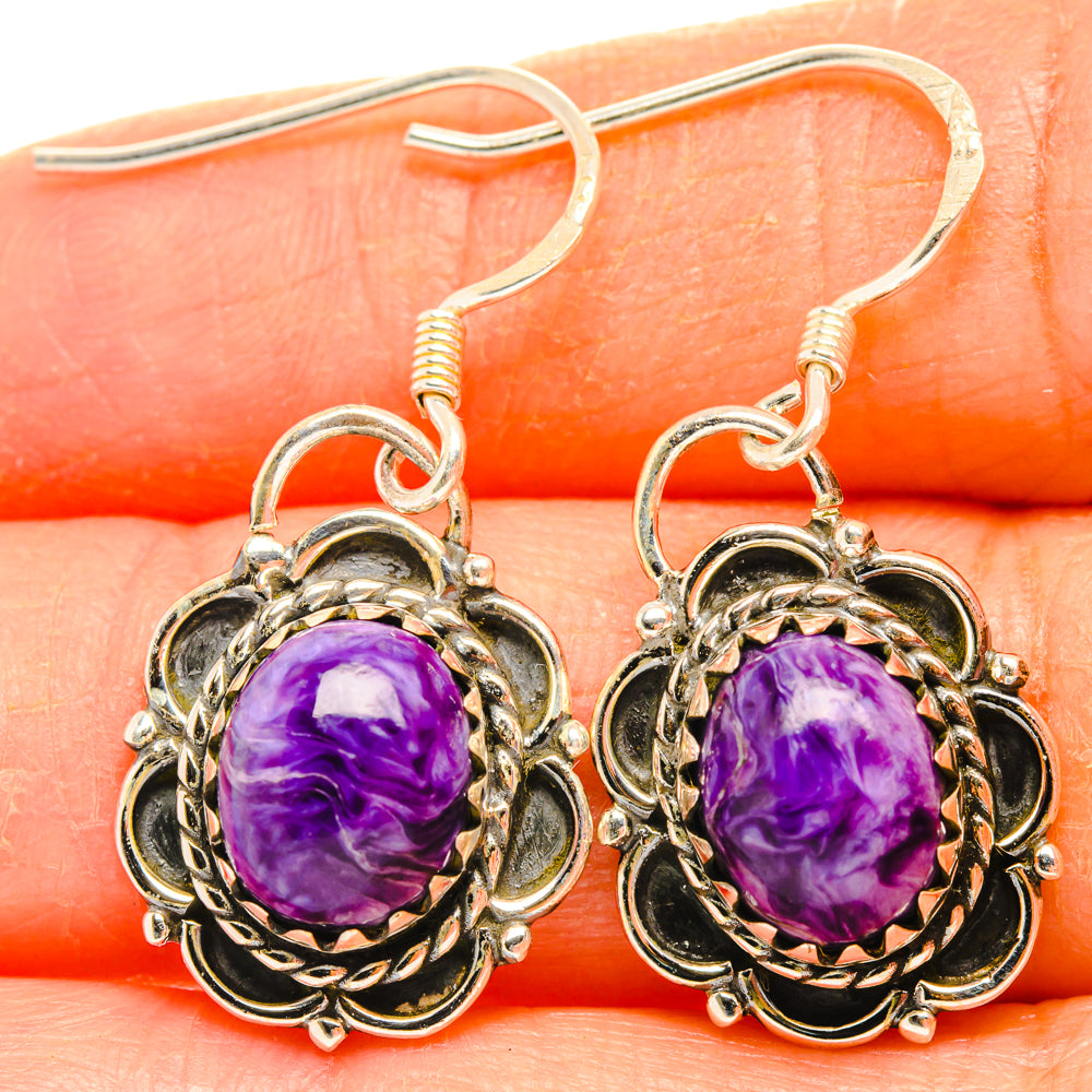 Charoite Earrings handcrafted by Anasilvercos - EARR427820