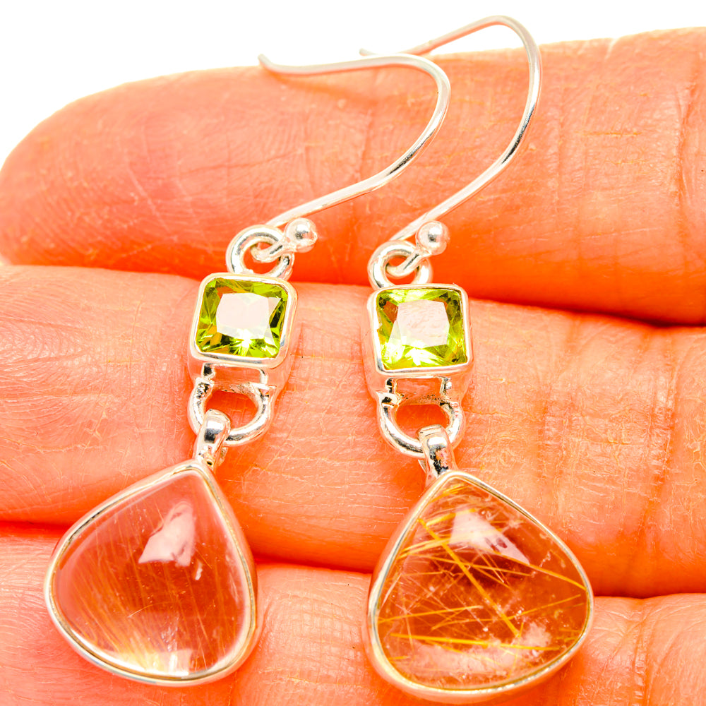 Rutilated Quartz Earrings handcrafted by Anasilvercos - EARR427824