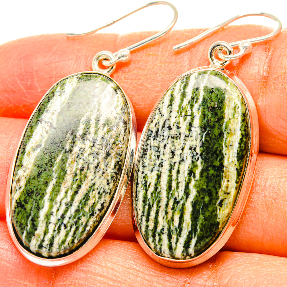 Green Swiss Opal Earrings handcrafted by Anasilvercos - EARR427841