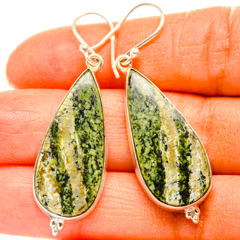 Green Swiss Opal Earrings handcrafted by Anasilvercos - EARR427849
