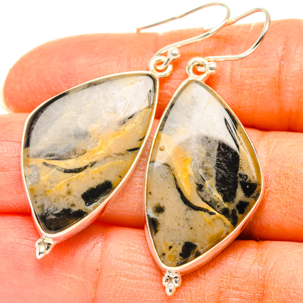 Tiger Dendrite Agate Earrings handcrafted by Anasilvercos - EARR427872