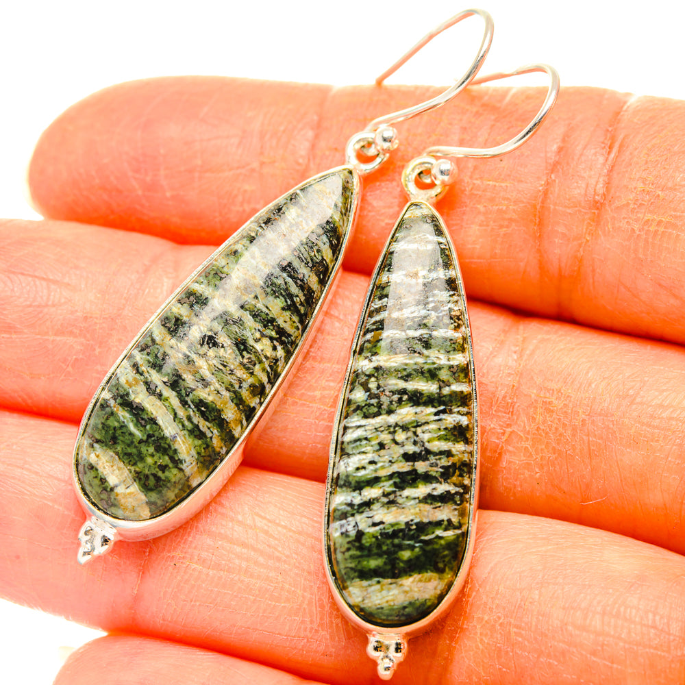 Green Swiss Opal Earrings handcrafted by Anasilvercos - EARR427874