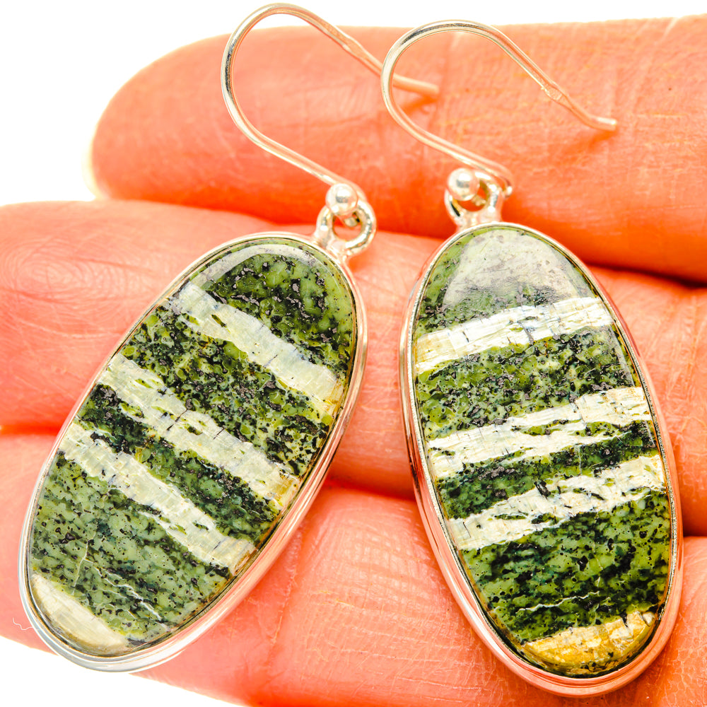 Green Swiss Opal Earrings handcrafted by Anasilvercos - EARR427877