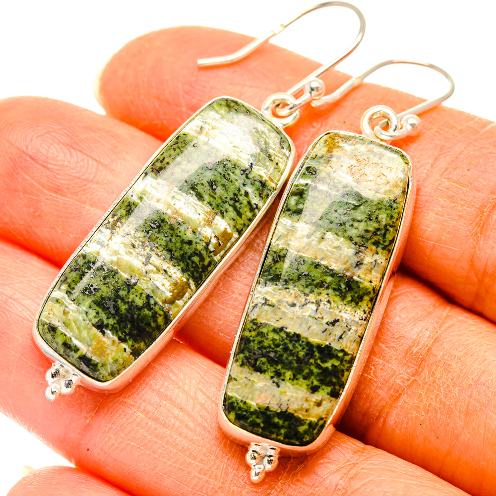 Green Swiss Opal Earrings handcrafted by Anasilvercos - EARR427878