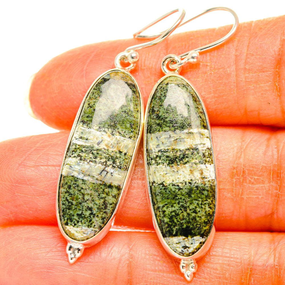 Green Swiss Opal Earrings handcrafted by Anasilvercos - EARR427908