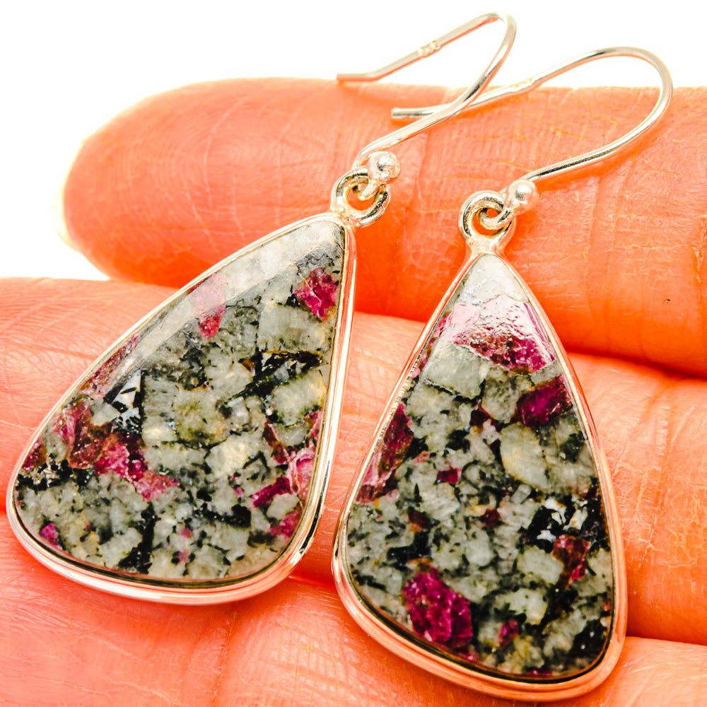 Russian Eudialyte Earrings handcrafted by Anasilvercos - EARR427913