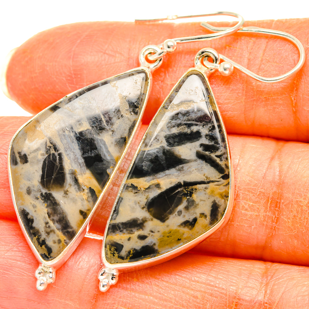 Tiger Dendrite Agate Earrings handcrafted by Anasilvercos - EARR427917