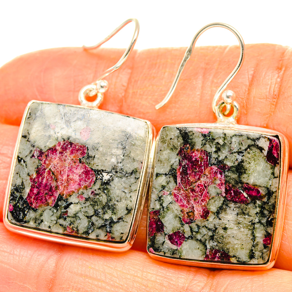 Russian Eudialyte Earrings handcrafted by Anasilvercos - EARR427927