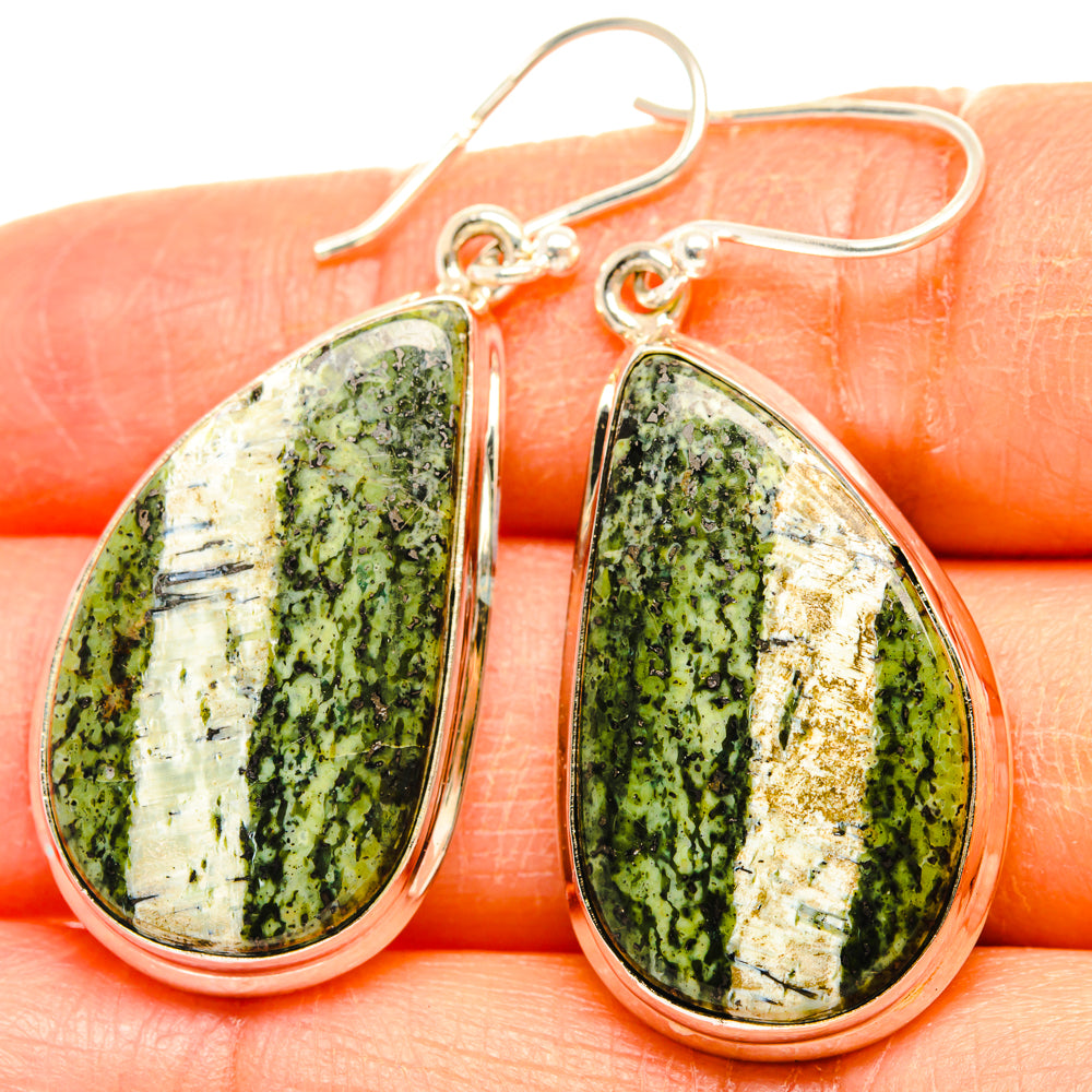 Green Swiss Opal Earrings handcrafted by Anasilvercos - EARR427946
