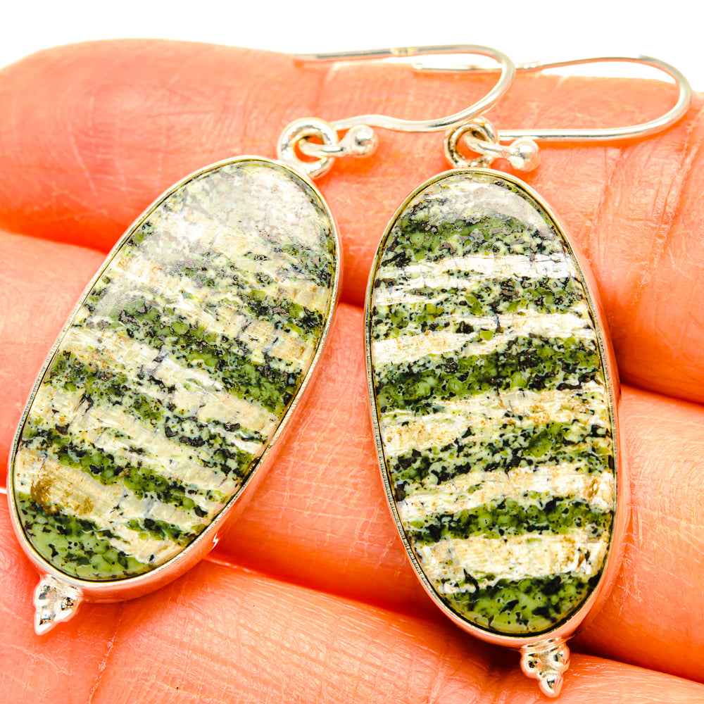 Green Swiss Opal Earrings handcrafted by Anasilvercos - EARR427948