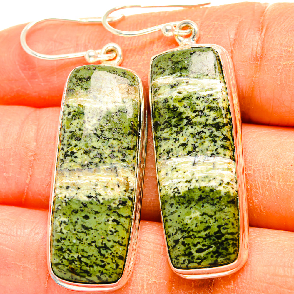 Green Swiss Opal Earrings handcrafted by Anasilvercos - EARR427969