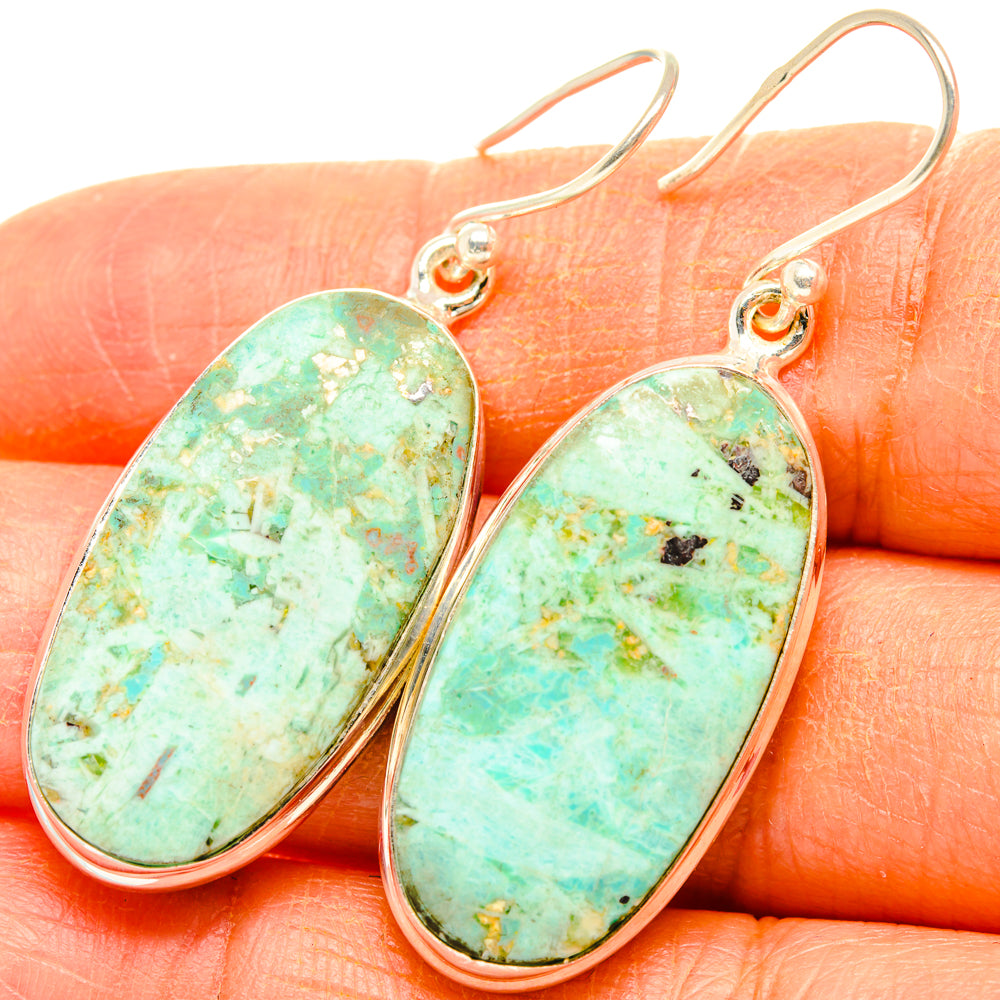 Chrysocolla Earrings handcrafted by Anasilvercos - EARR427991