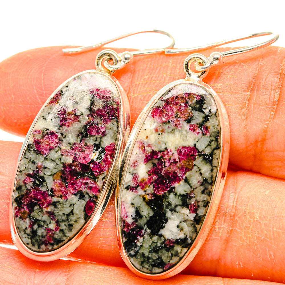 Russian Eudialyte Earrings handcrafted by Anasilvercos - EARR428001