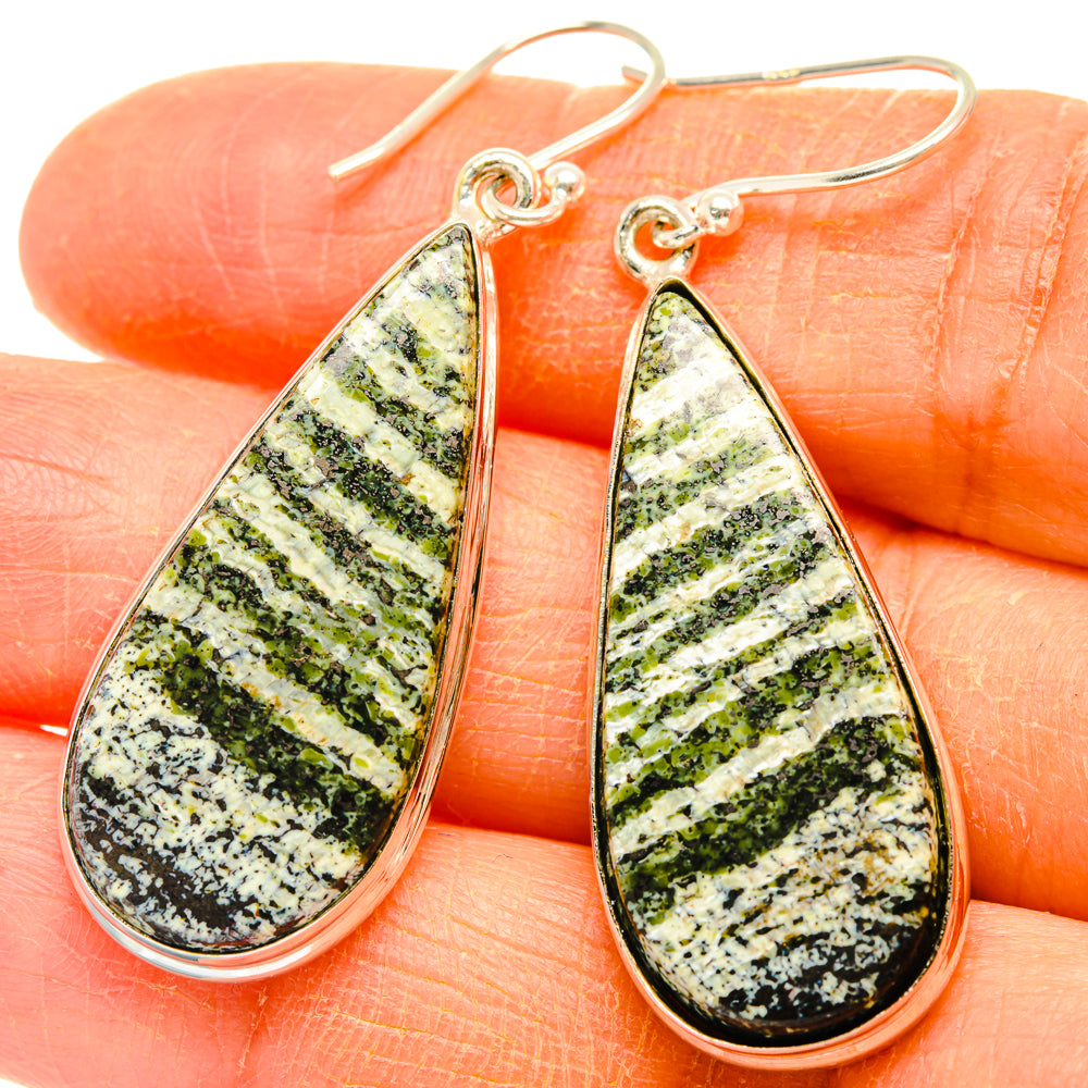 Green Swiss Opal Earrings handcrafted by Anasilvercos - EARR428003
