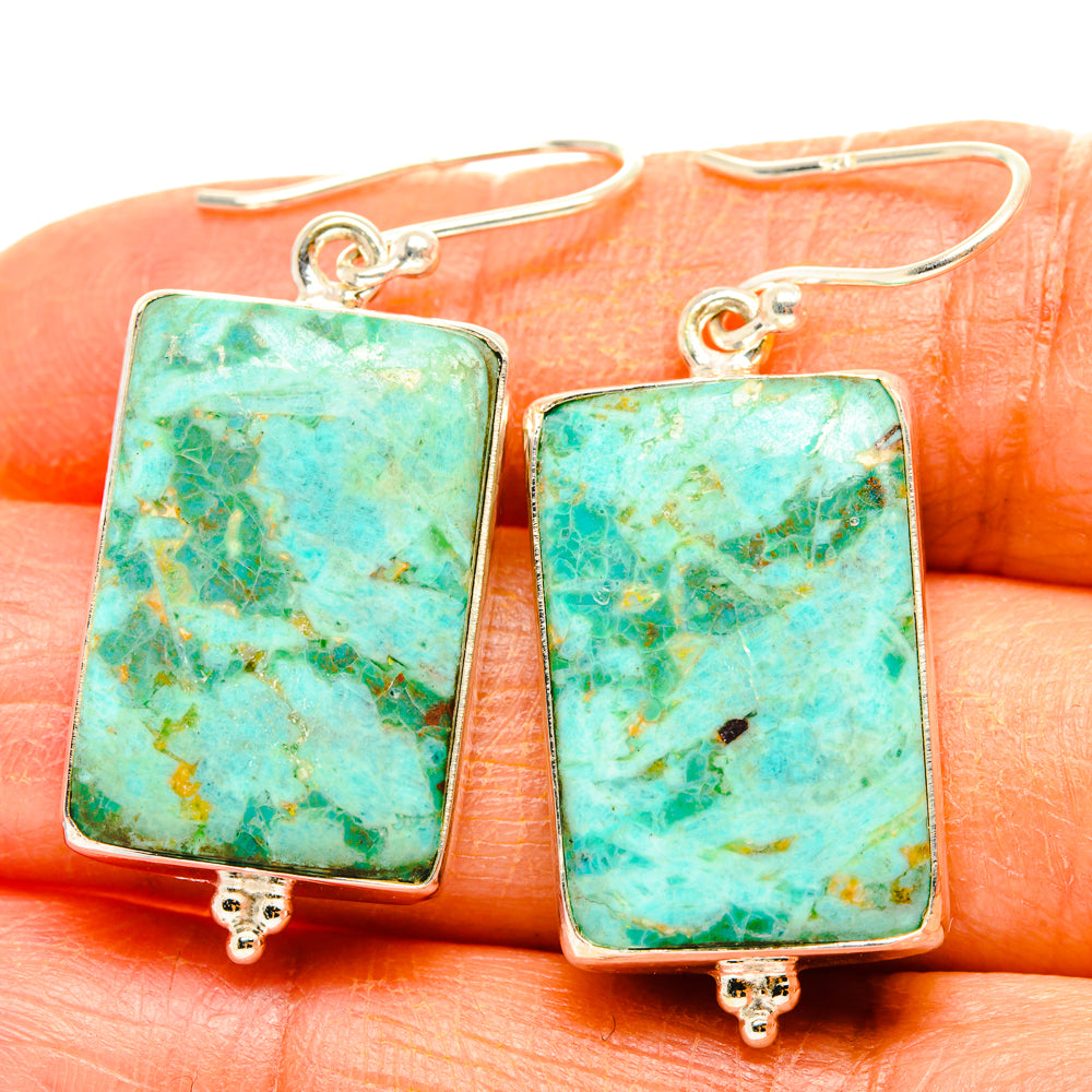 Chrysocolla Earrings handcrafted by Anasilvercos - EARR428011