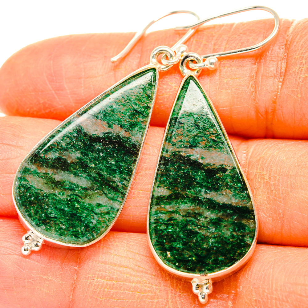Green Aventurine Earrings handcrafted by Anasilvercos - EARR428023