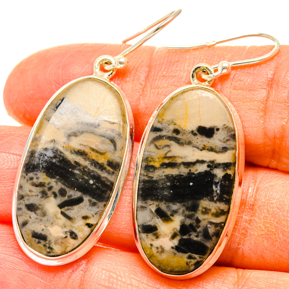 Peanut Wood Jasper Earrings handcrafted by Anasilvercos - EARR428039