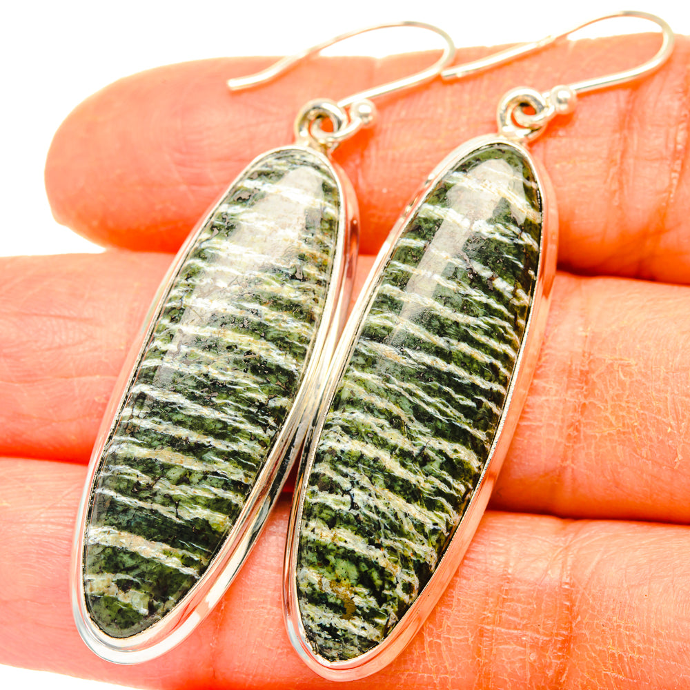 Green Swiss Opal Earrings handcrafted by Anasilvercos - EARR428066