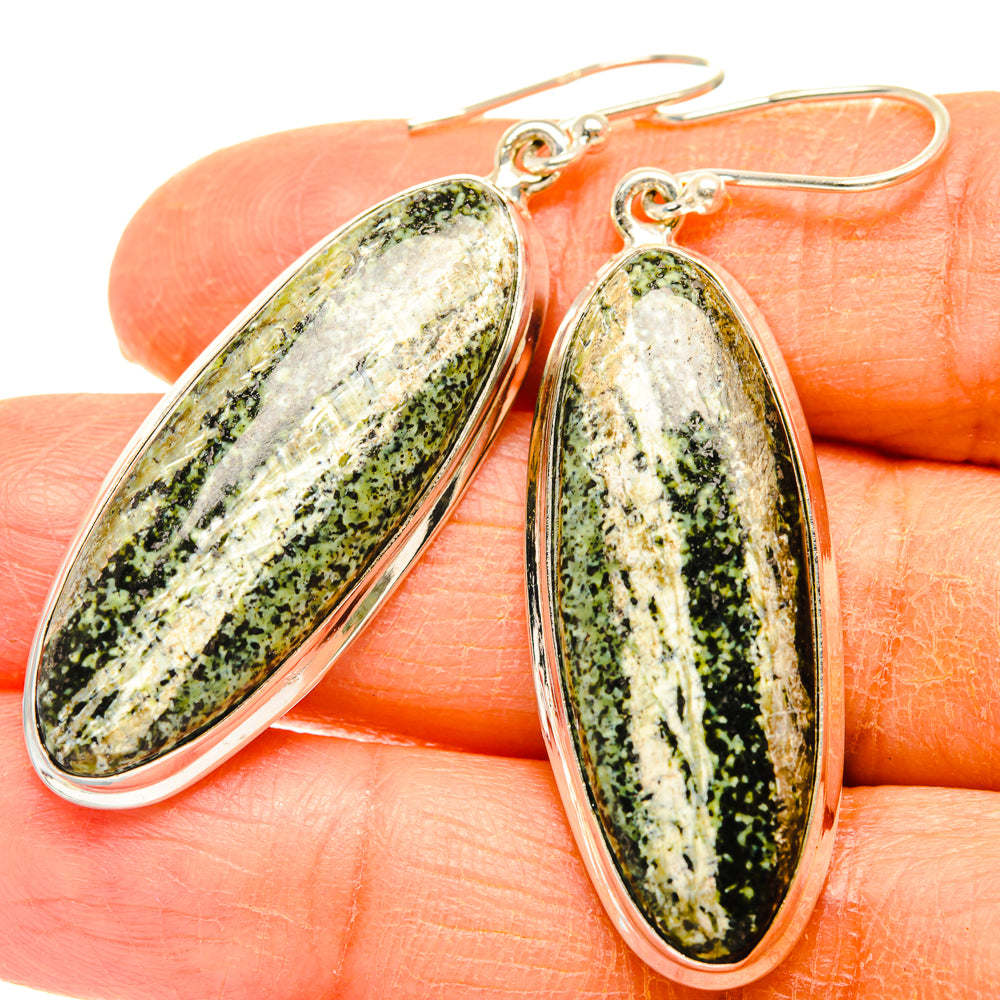 Green Swiss Opal Earrings handcrafted by Anasilvercos - EARR428085