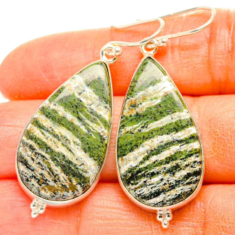 Green Swiss Opal Earrings handcrafted by Anasilvercos - EARR428093