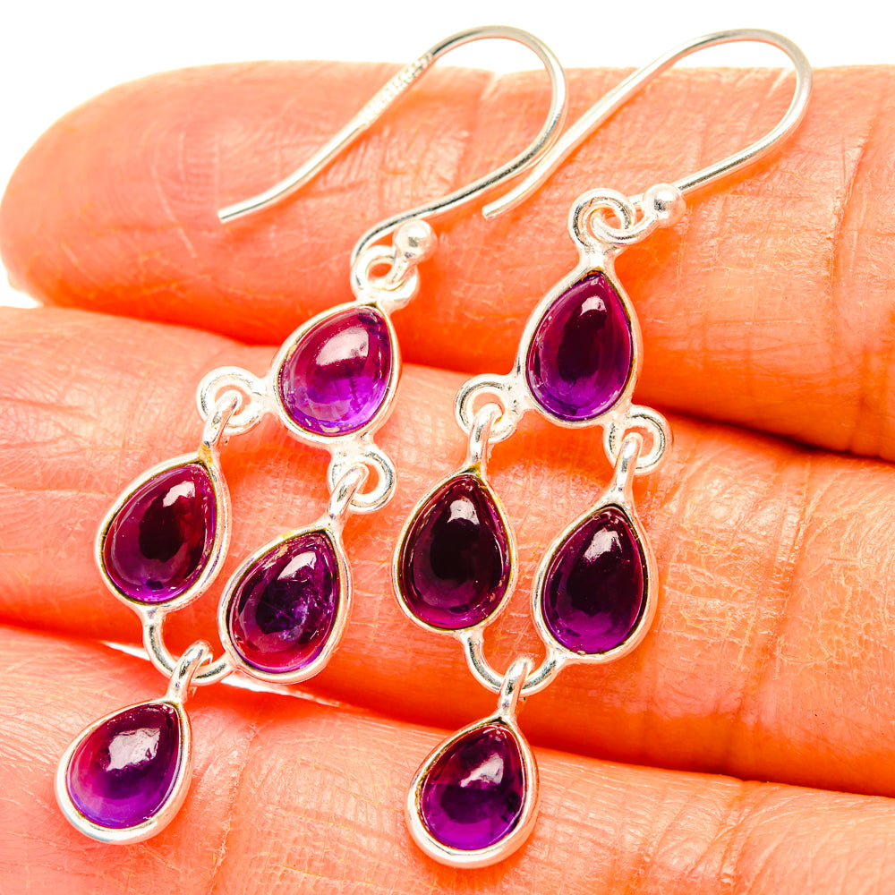 Amethyst Earrings handcrafted by Anasilvercos - EARR428108