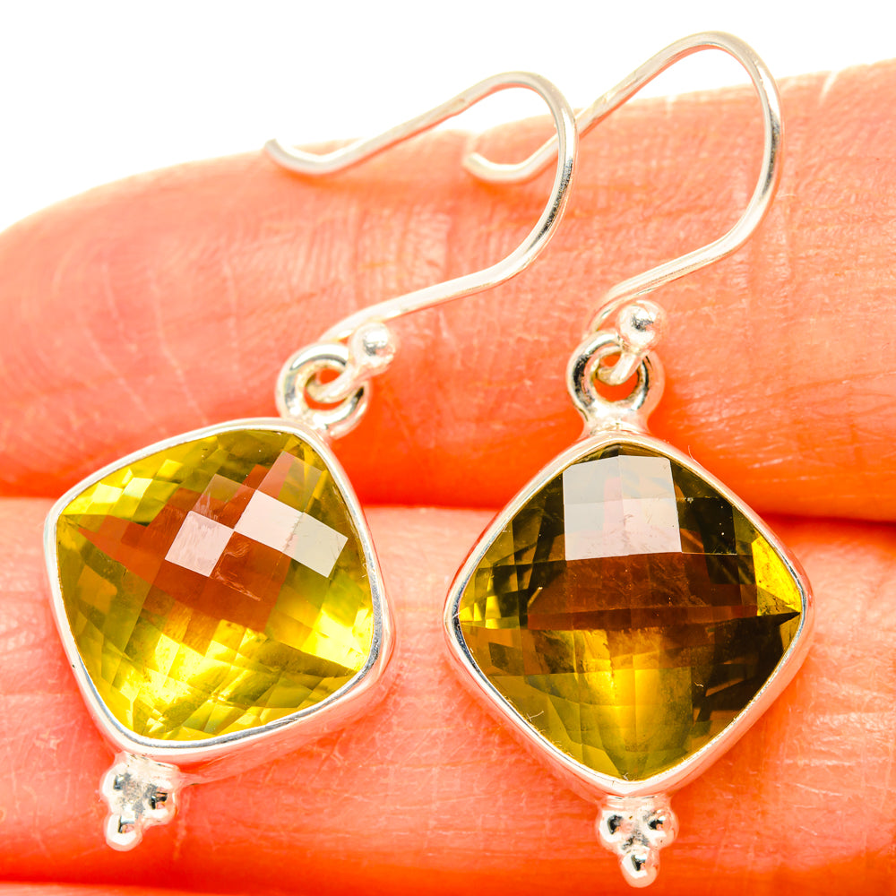 Lemon Quartz Earrings handcrafted by Anasilvercos - EARR428154