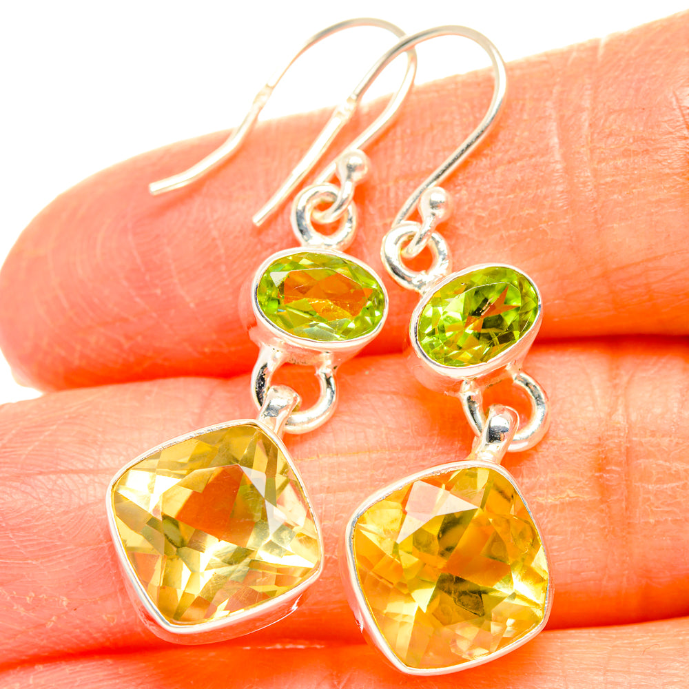 Citrine, Peridot Earrings handcrafted by Anasilvercos - EARR428155