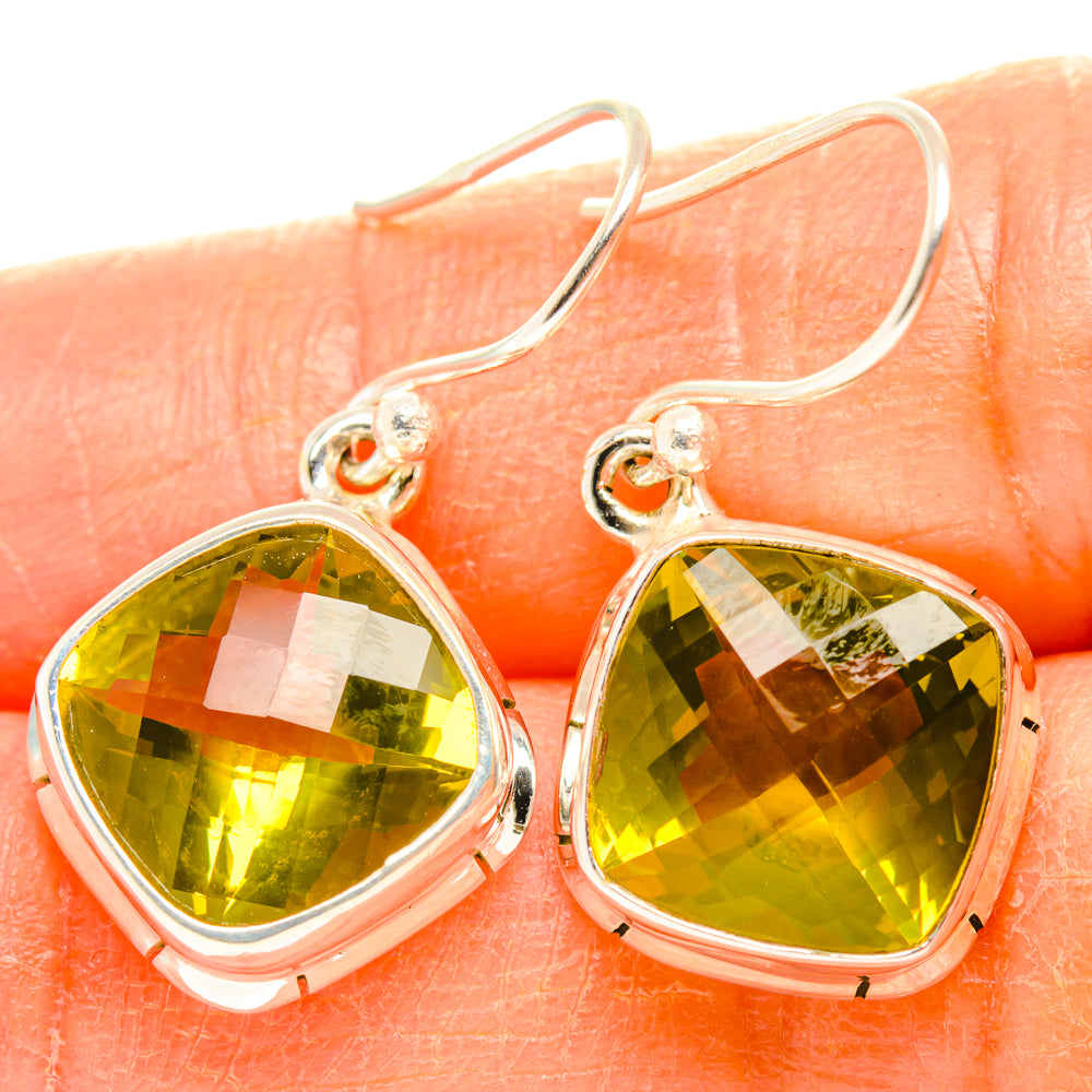 Lemon Quartz Earrings handcrafted by Anasilvercos - EARR428156